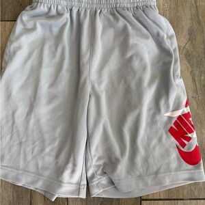 Nike Youth Athletic Shorts in Gray and Red